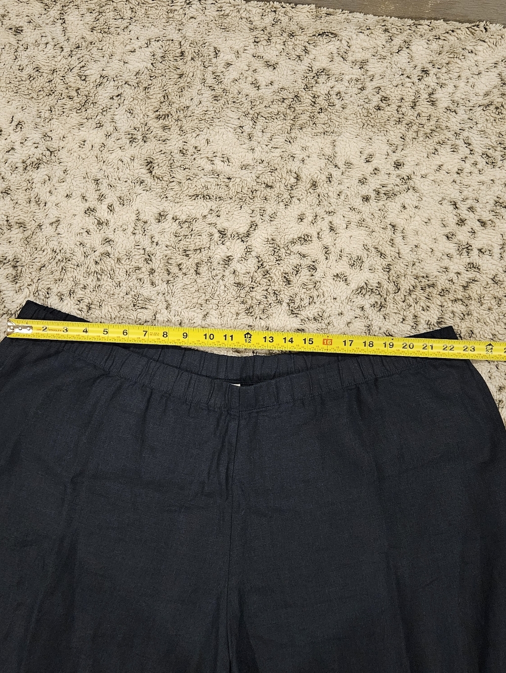 J. Jill Love Linen Dark Blue SZ 3X Pull On Capris W/Pockets 100% Linen - Picture 4 of 10